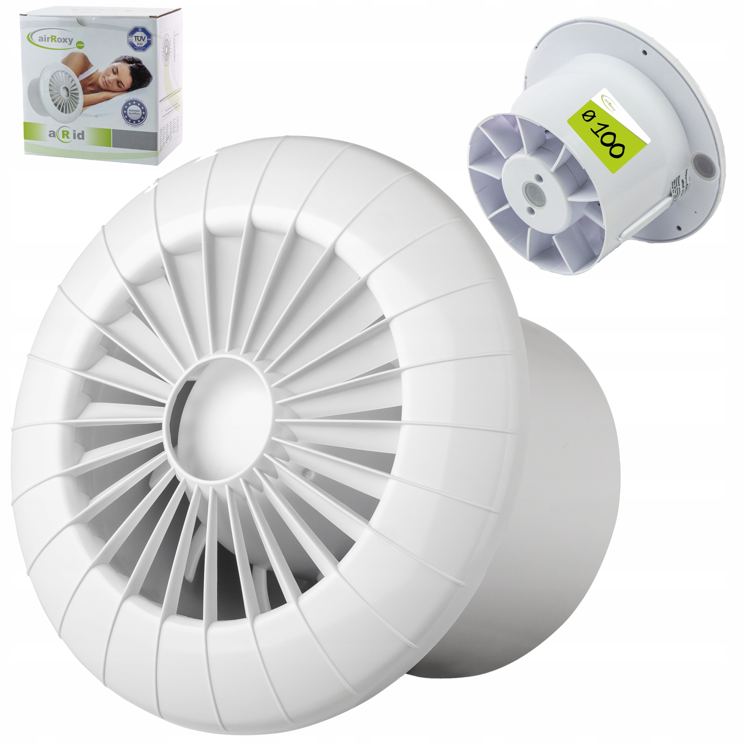 airRoxy KVW011 kúpeľňový ventilátor 100 mm